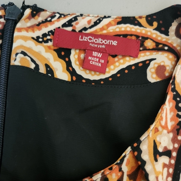 Liz Claiborne Paisley Print Dress. 3/4 sleeve Sz 18W - Picture 9 of 11